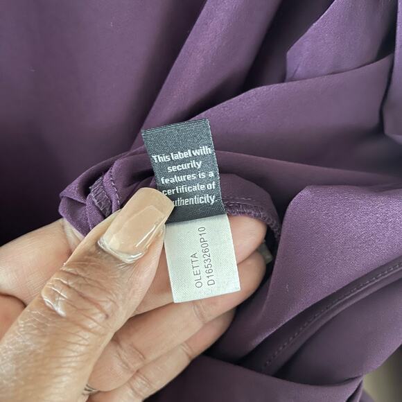 Diane von Furstenberg Oletta Faux Wrap Dress Womens 10 Purple Classic DVF Style - Picture 7 of 9